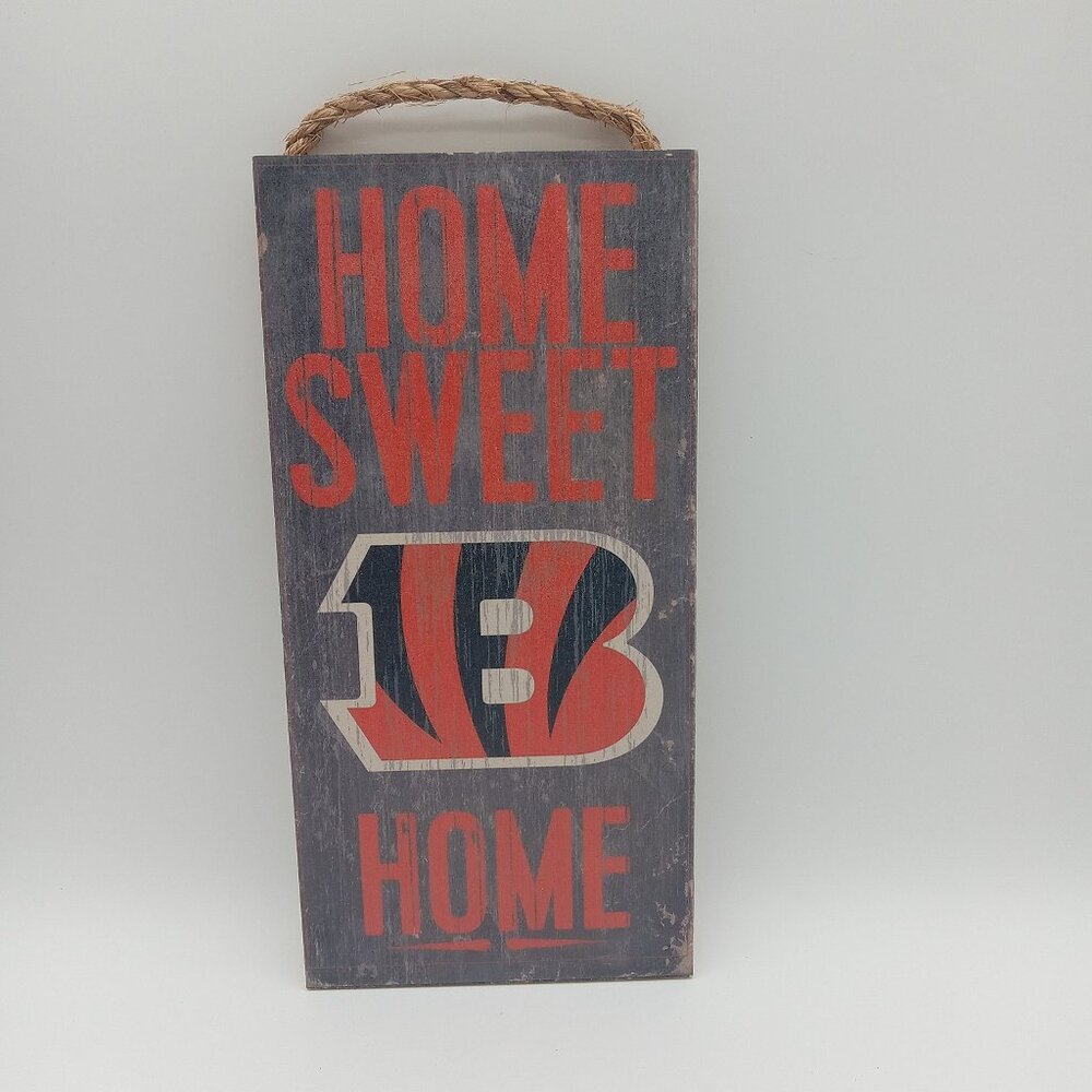 Indoor Wooden Sign Home Sweet Home Cincinnati Bengals